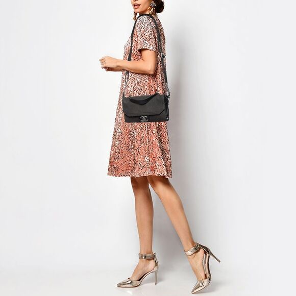 Chanel Black Quilted Canvas and Leather CC Flap Shoulder Bag - Picture 2 of 4